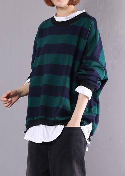 French False Two Pieces Cotton Box Top Sewing Green Blouses Autumn