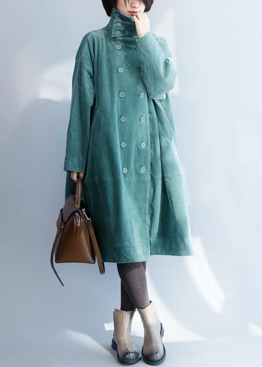 French Green Fine Clothes for Inspiration Double Breast Stand Collar Coats