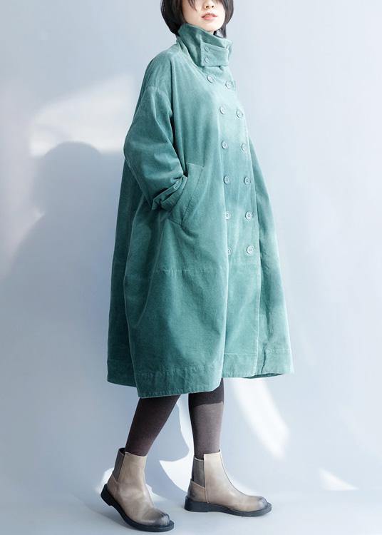 French Green Fine Clothes for Inspiration Double Breast Stand Collar Coats