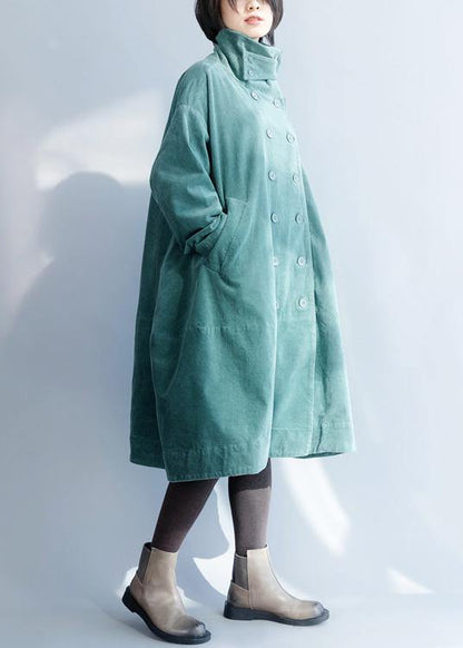 French Green Fine Clothes for Inspiration Double Breast Stand Collar Coats