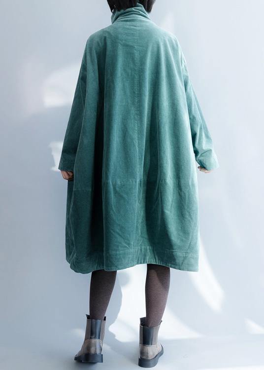 French Green Fine Clothes for Inspiration Double Breast Stand Collar Coats