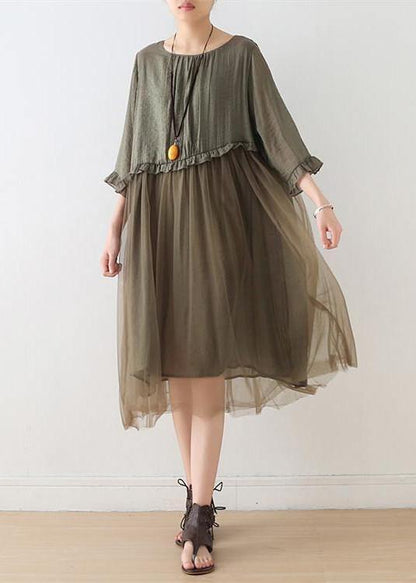 Light Blue Tull Maxi Dresses Patchwork Chiffon Summer Dresses