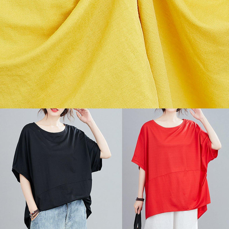 French O Neck Batwing Sleeve Blouses Neckline Yellow Blouse