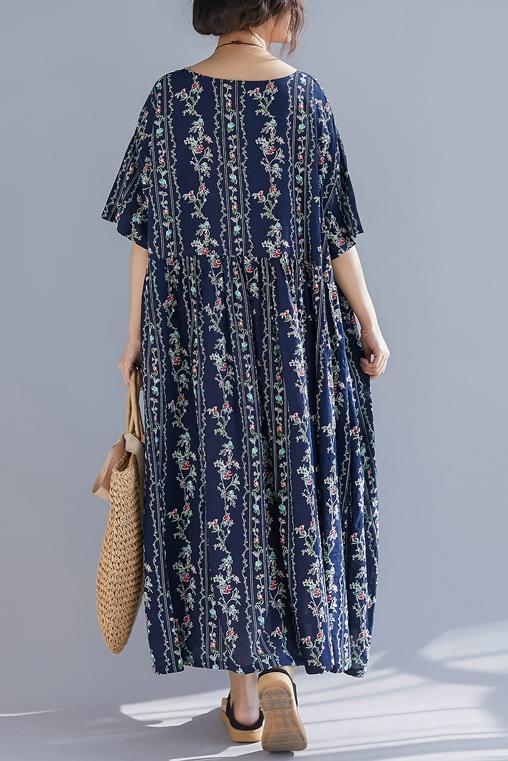 French O Neck Extra Large Hem Cotton Linen Soft Surroundings Runway Art Dress Summer