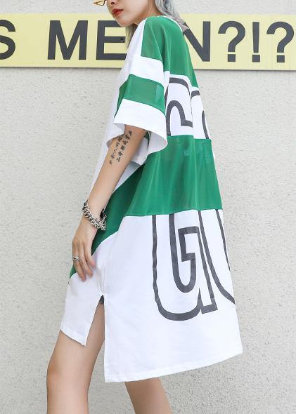 French O Neck Low High Design Cotton Shirts Sleeve White Tops Summer