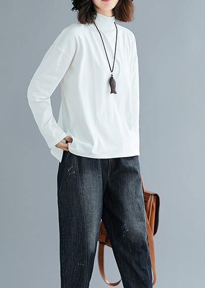 French Stand Collar Cotton Spring Clothes Christmas Gifts White Shirt