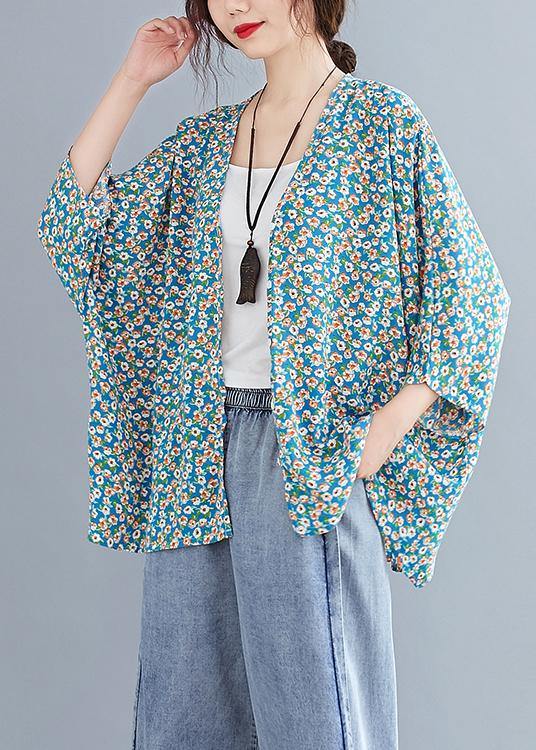French V Neck Batwing Sleeve Blouse Shirts Blue Blouse