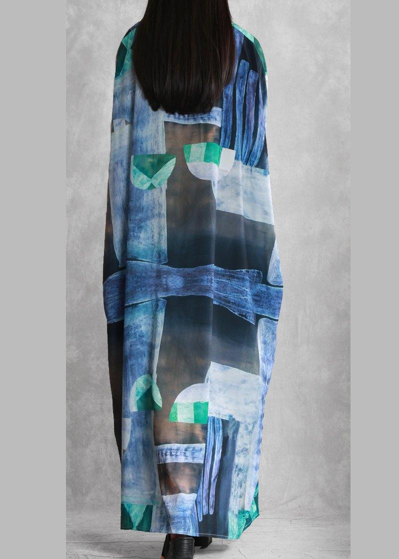 French V Neck Pockets Dress Inspiration Blue White Print Dresses