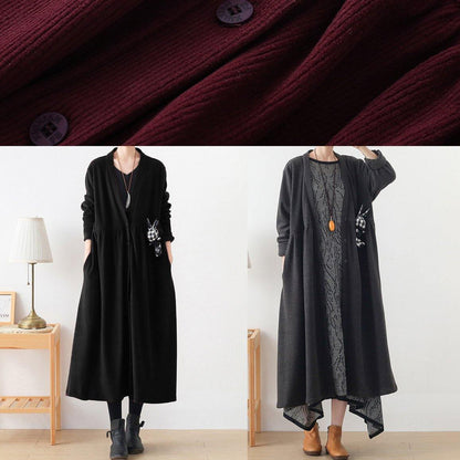 French V Neck Cinched Clothes for Burgundy Box Coats