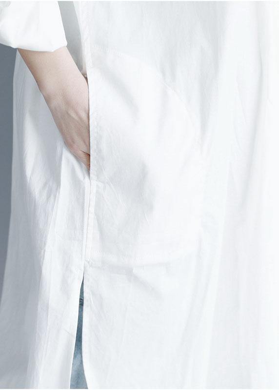 French White Cotton Quilting Clothes Side Open Maxi Summer Dresses