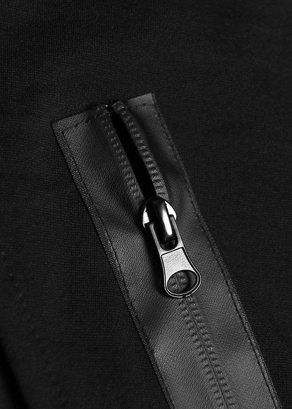 French Zippered Cotton Box Top Tutorials Black Asymmetric Blouses Fall