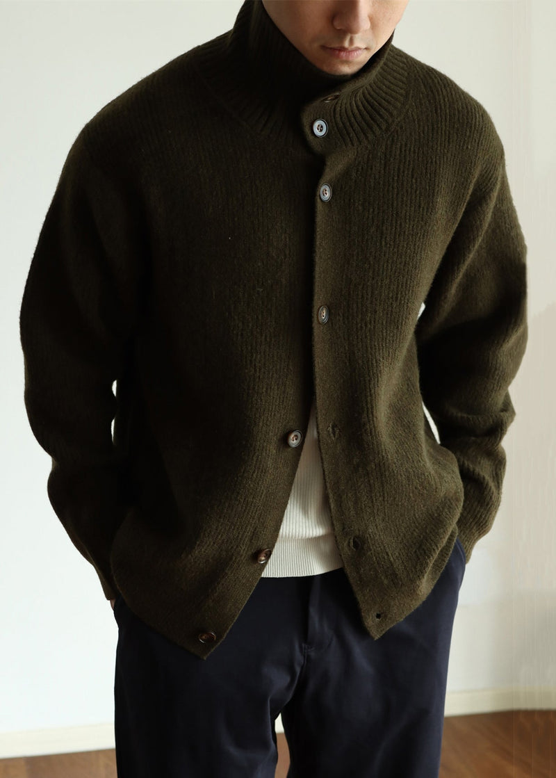 Green Cozy Woolen Winter Coats Stand Collar