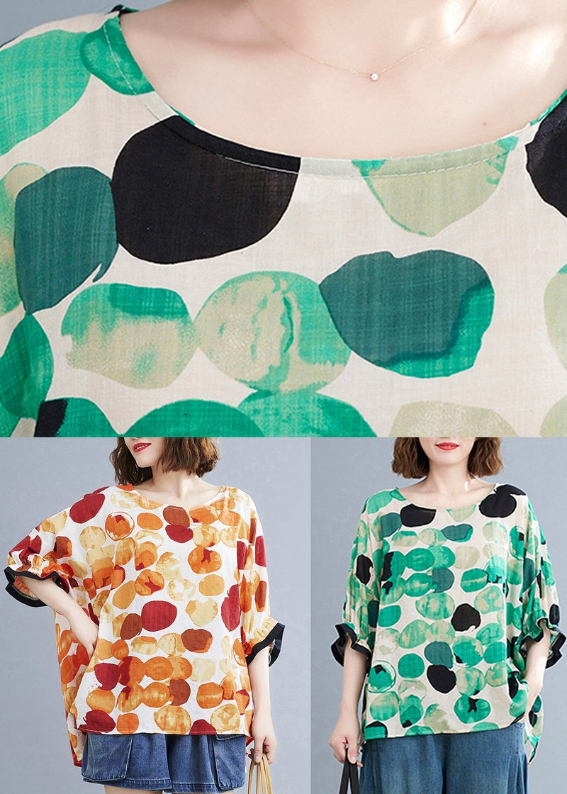 Green O-neck Cozy Top Short Sleeve