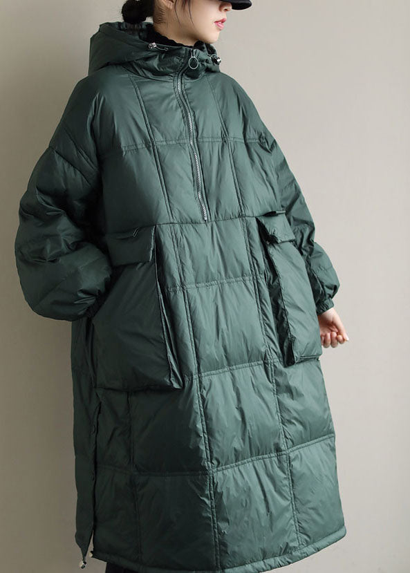 Green Pockets Fine Cotton Filled Zip Up Winter Coats