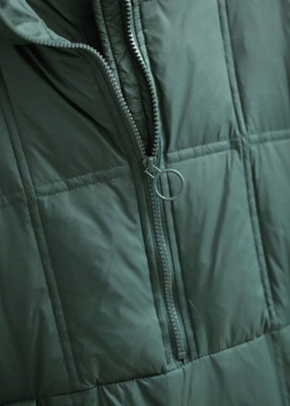Green Pockets Fine Cotton Filled Zip Up Winter Coats