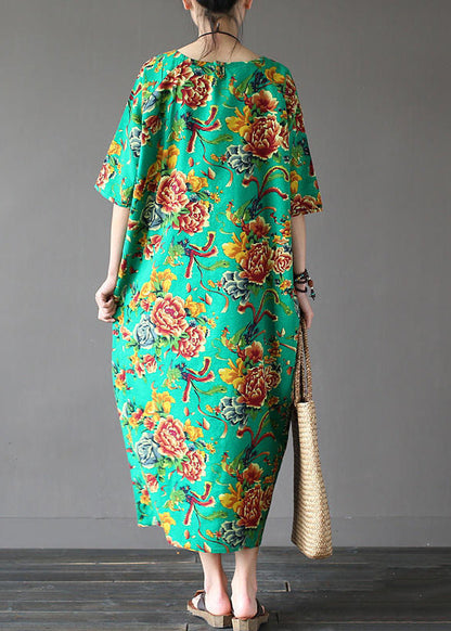 Green Maxi Dress Short Sleeve