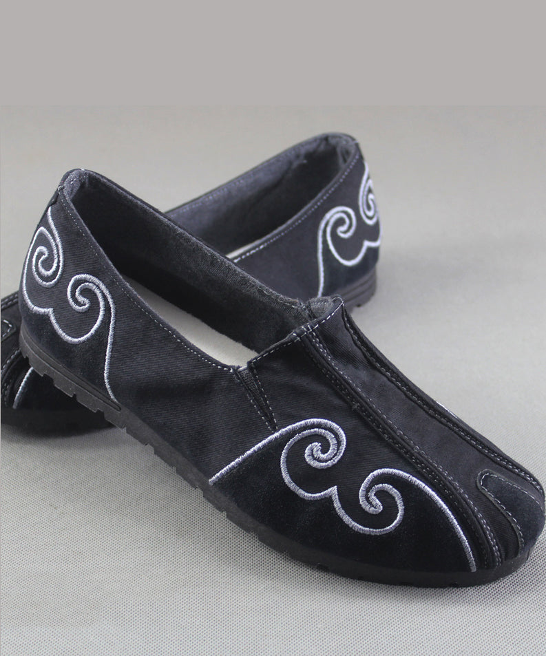 Grey Flat Feet Shoes for Cotton Fabric Stylish Embroideried Flats