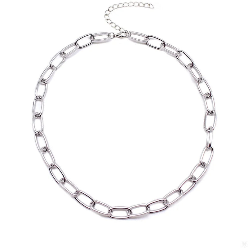 Retro Portrait Exaggerated Thick Chain Necklace Double Layer Cool Chain Hip Hop Necklace Short Clavicle Chain