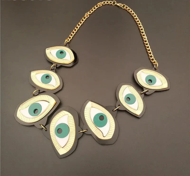 Green Eyes Earrings & Necklace Set