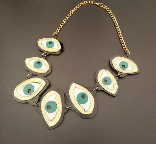 Green Eyes Earrings & Necklace Set
