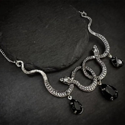 Entwined Snakes Waterdrop Necklace