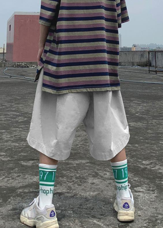 Handmade Grey Chain Linked Elastic Waist Wide Leg Pants
