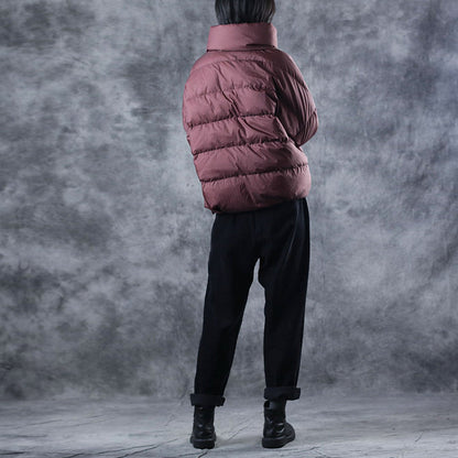 Handmade Mulberry Zippered Pockets Winter Jackets Long Sleeve