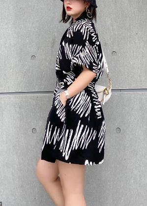 Handmade Notched Summer Dresses Tutorials Black Print Dress