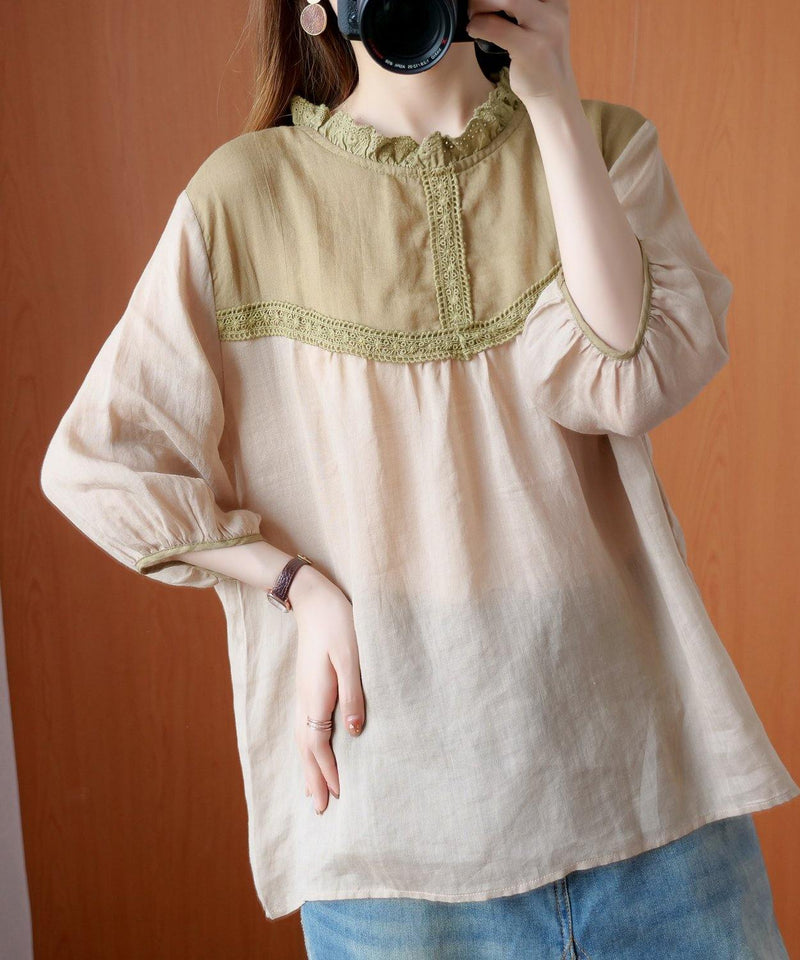 Handmade Peter Pan Collar Patchwork Lace Clothes for Nude Blouses