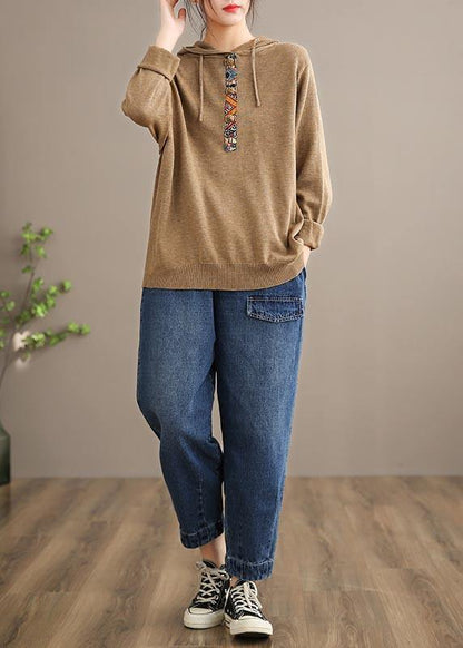 Handmade Spring Pants Oversize Denim Blue-rose Photography Elastic Waist Trousers
