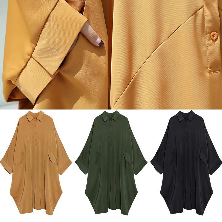 Handmade Arm Green Cotton Clothes Batwing Sleeve a Line Summer Dress