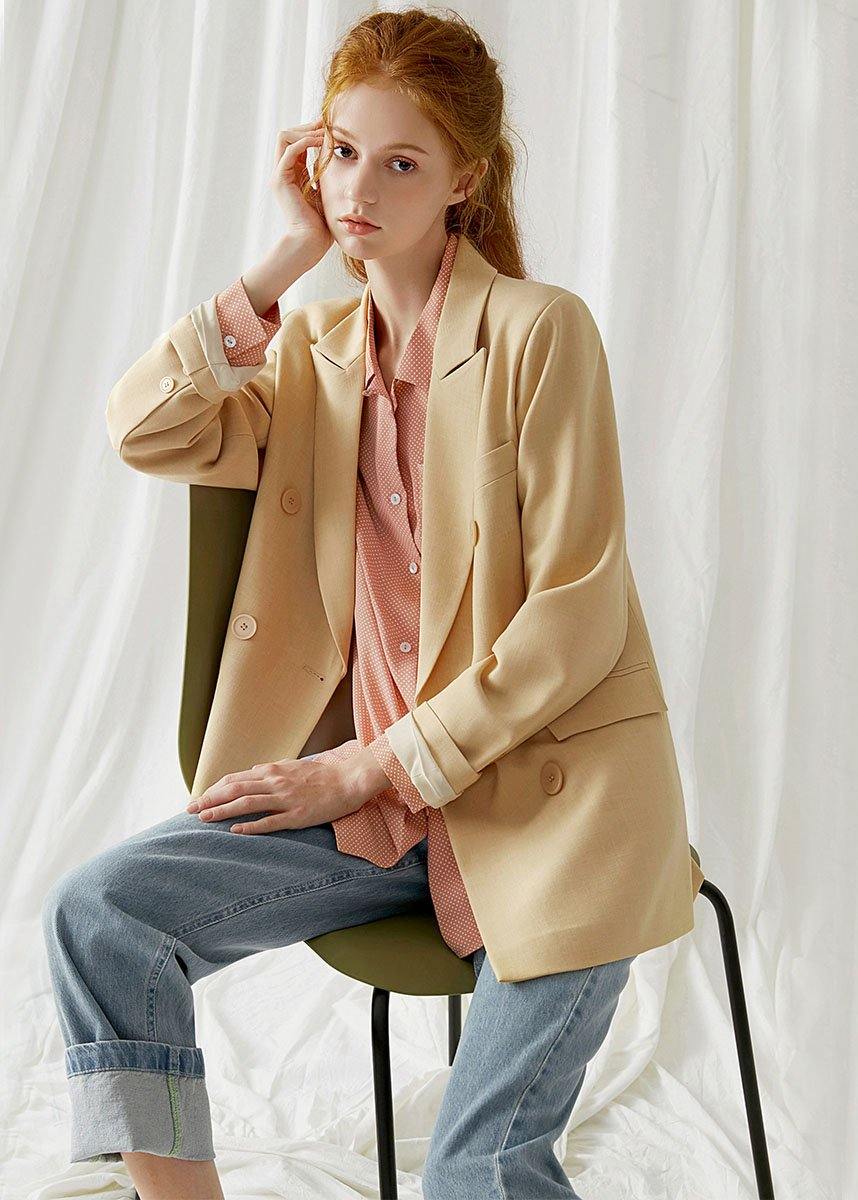 Handmade Back Open Cotton Clothes for Pattern Light Yellow Coat Fall