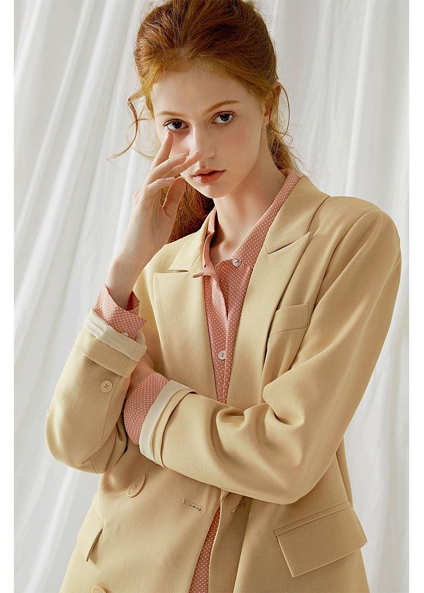 Handmade Back Open Cotton Clothes for Pattern Light Yellow Coat Fall