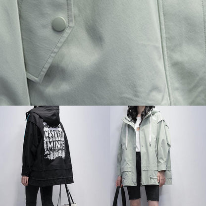 Handmade Black Tunics for Design Hooded Letter Coats