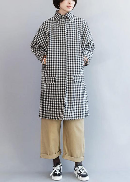 Handmade Black White Plaid Outfit Tutorials Thick Winter Coats