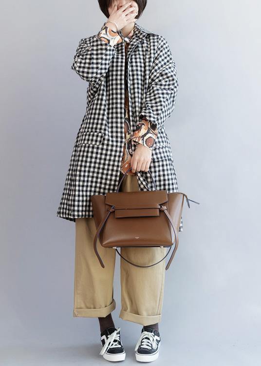 Handmade Black White Plaid Outfit Tutorials Thick Winter Coats