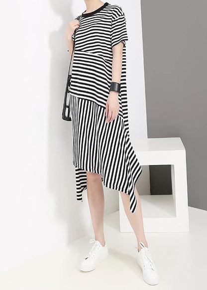 Handmade Cotton Tunics Organic Personality Irregular Stitching Design Cotton Dress