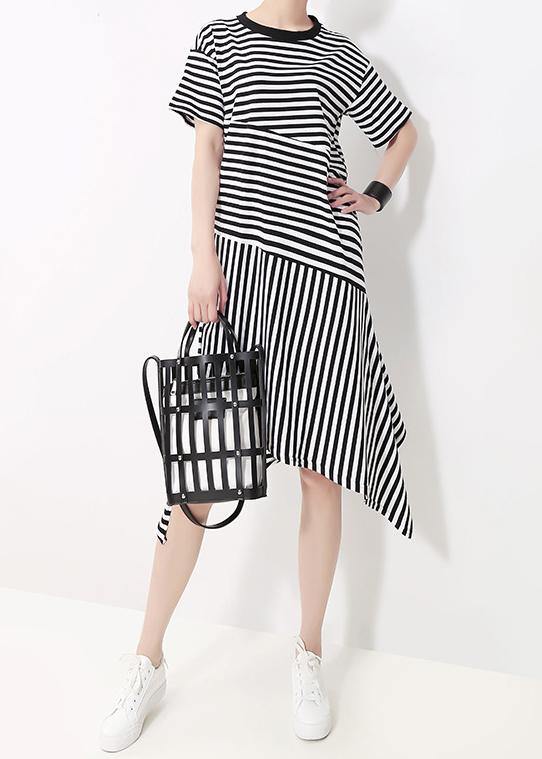 Handmade Cotton Tunics Organic Personality Irregular Stitching Design Cotton Dress
