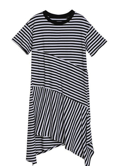 Handmade Cotton Tunics Organic Personality Irregular Stitching Design Cotton Dress