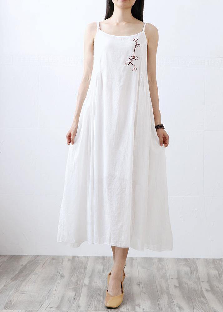 Handmade Cotton Outfit Metropolitan Museum Cotton Linen Round Neck Asymmetrical Slip Dress