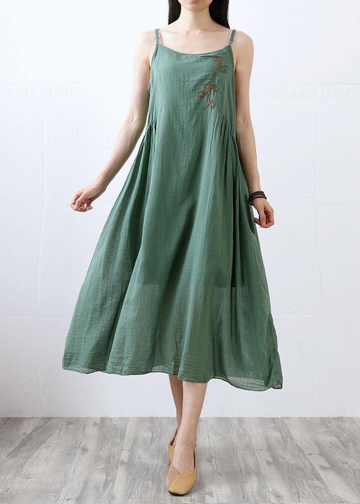 Handmade Cotton Outfit Metropolitan Museum Cotton Linen Round Neck Asymmetrical Slip Dress