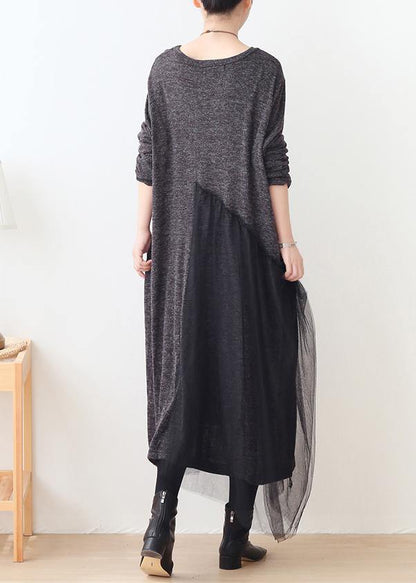 Handmade Gray Patchwork Tulle Clothes for O Neck Dresses