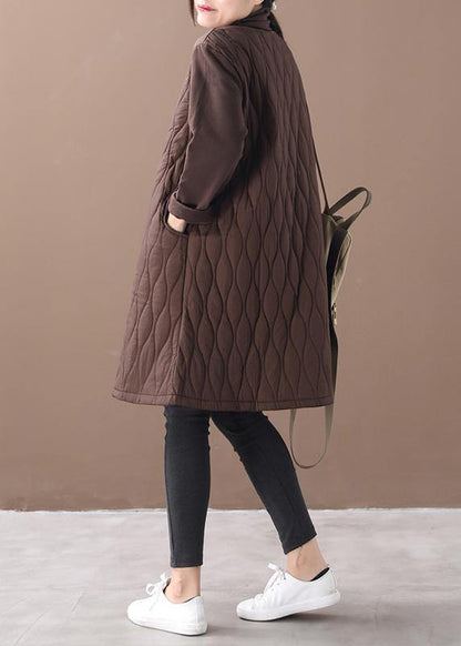 Handmade High Neck Pockets Spring Clothes Inspiration Chocolate Dresses