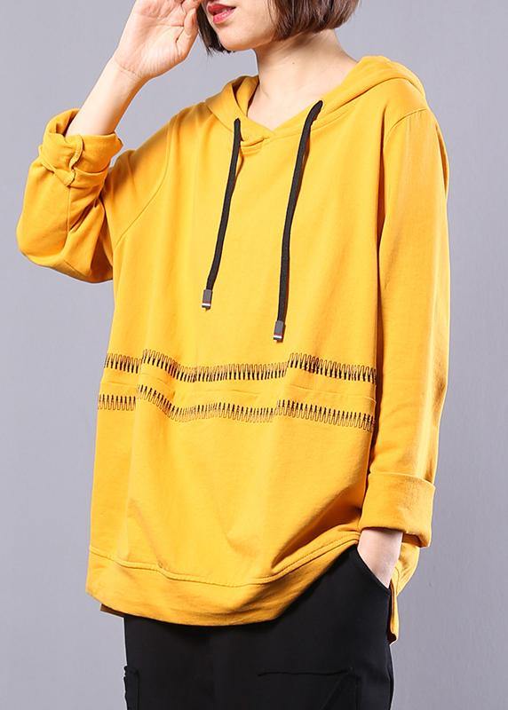 Handmade Hooded Cotton Clothes for Photography Yellow Tops Autumn