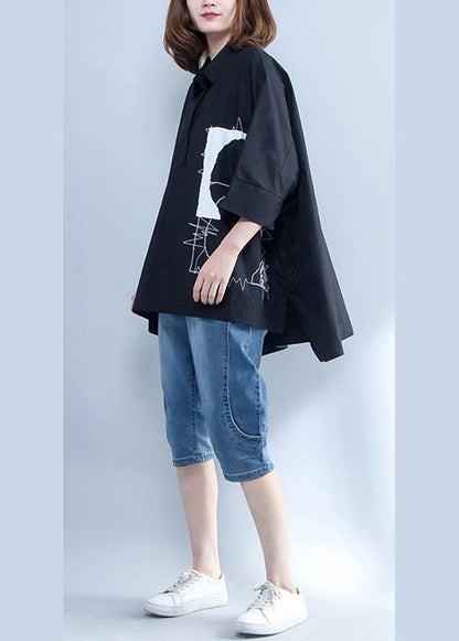Handmade Lapel Cotton Tunic Ideas Black Box Blouses Summer