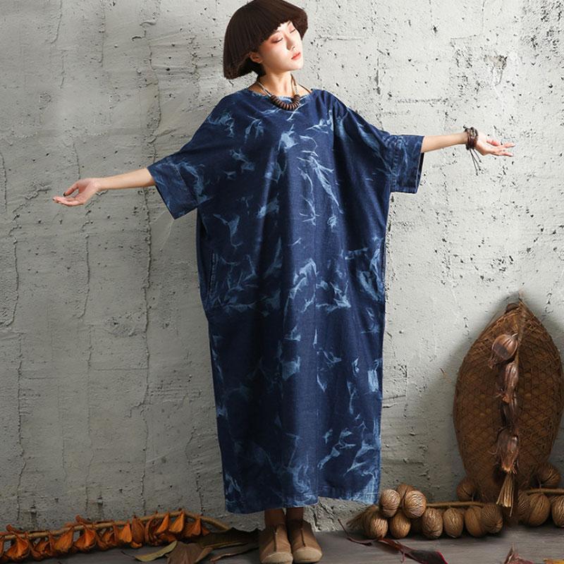 Handmade Chiffon Dress Pakistani Loose Round Neck Short Sleeve Dress