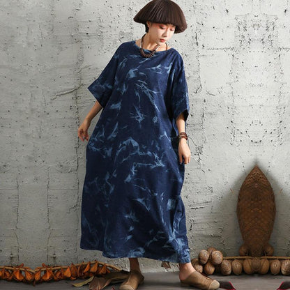 Handmade Chiffon Dress Pakistani Loose Round Neck Short Sleeve Dress