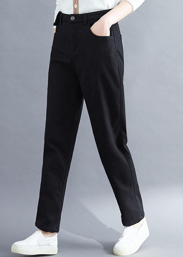 Handmade Spring Wild Trousers Oversize Black Gifts Pockets Pants
