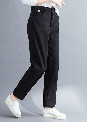 Handmade Spring Wild Trousers Oversize Black Gifts Pockets Pants