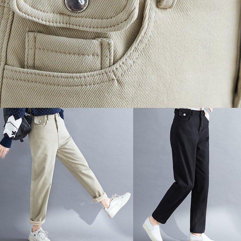 Handmade Spring Wild Trousers Oversize Black Gifts Pockets Pants